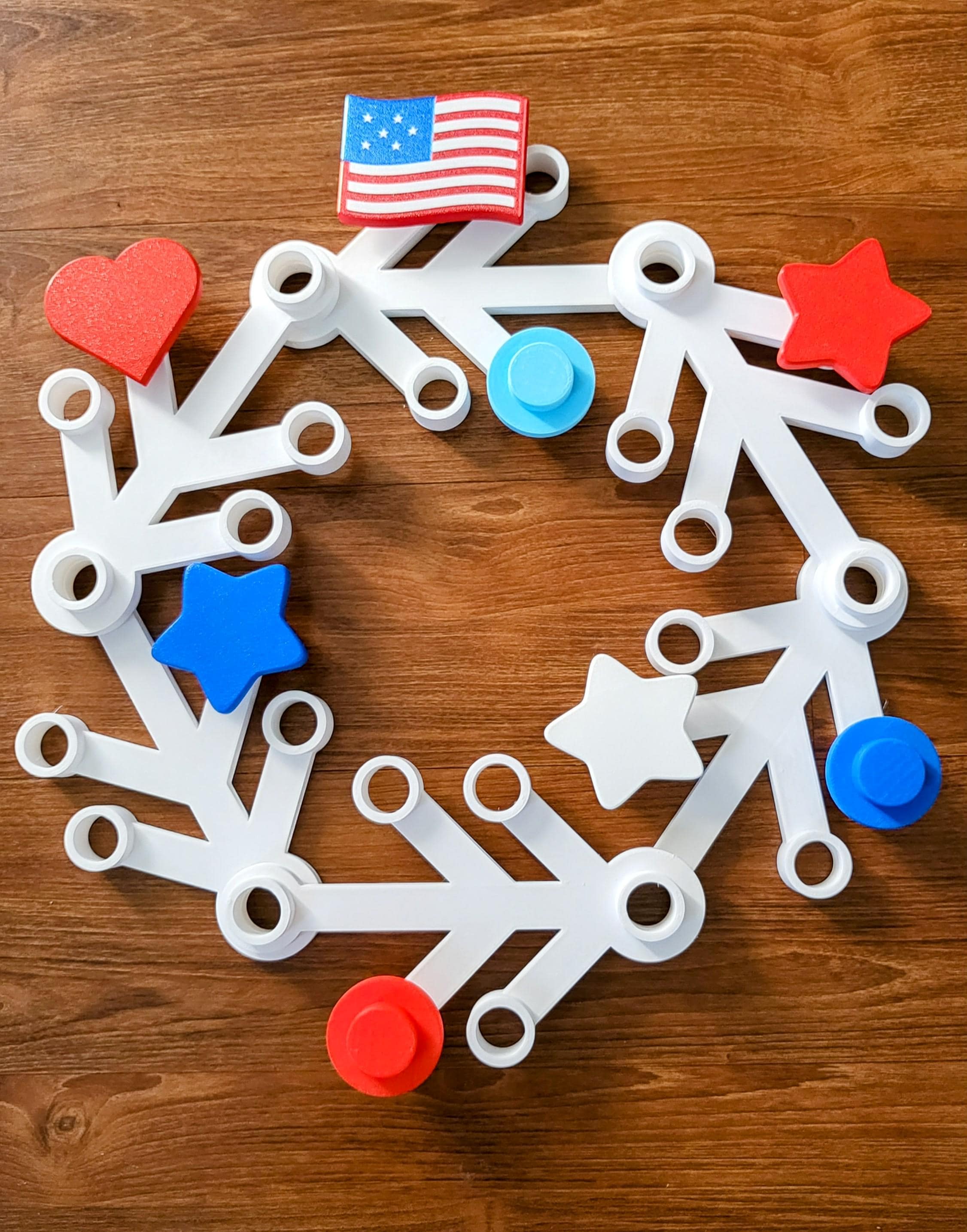 Patriotic 3D Printed LEGO Inspired Wreath