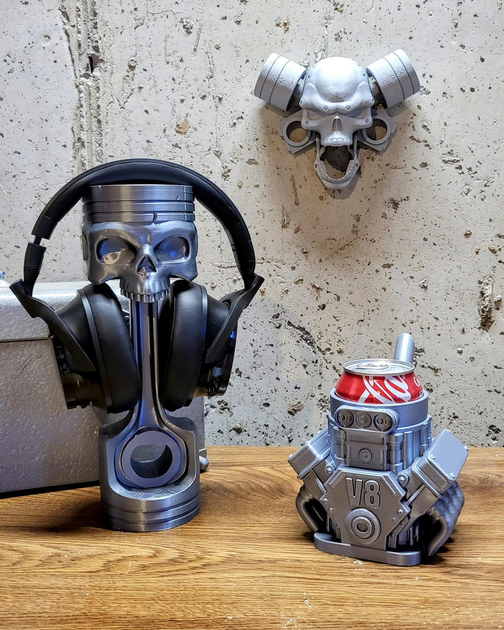 3D Printed Skull and Piston Door Knocker