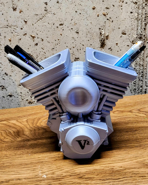 3D Printed V-Twin Pen Holder