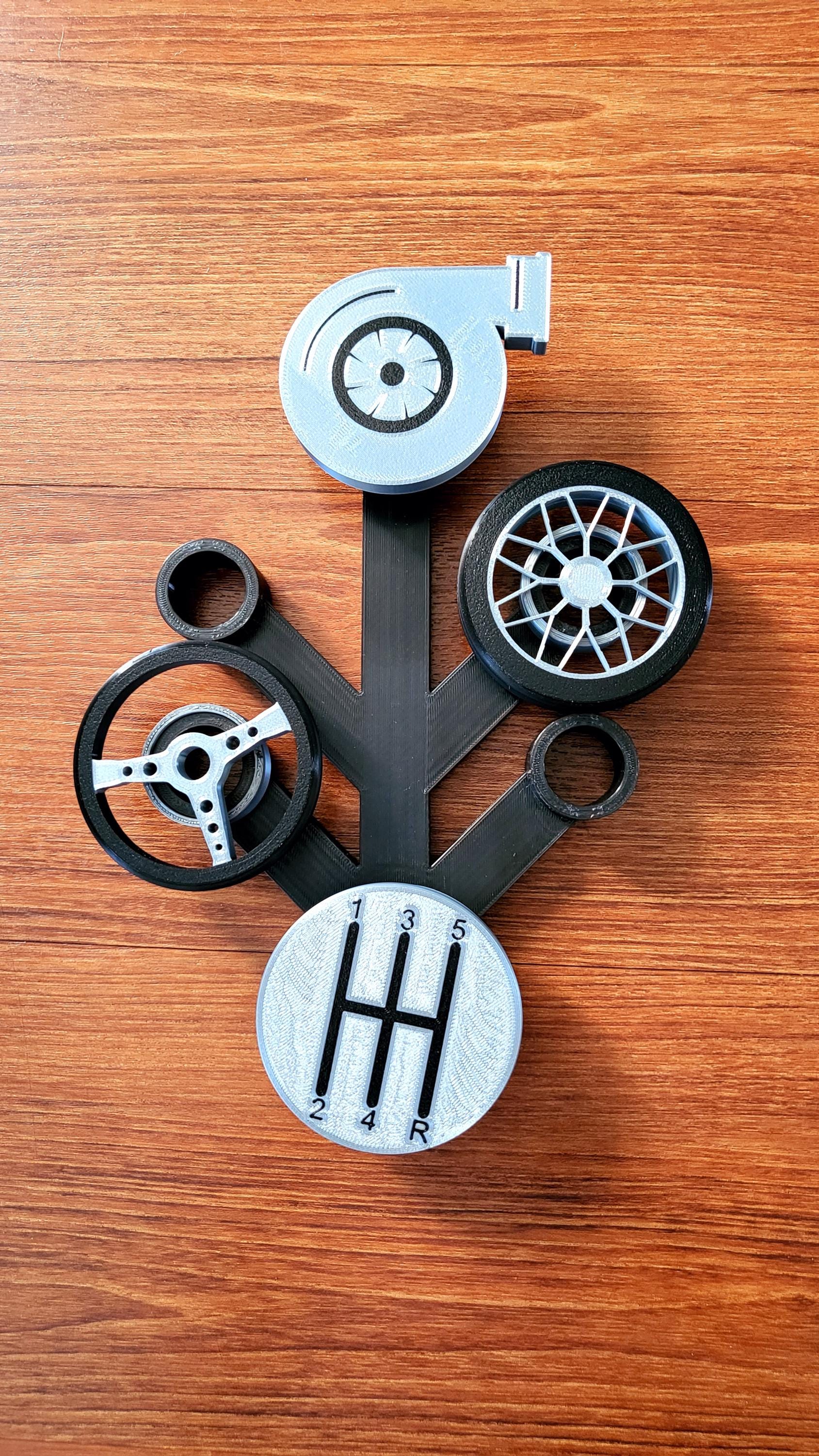 3D Printed LEGO Inspired Automotive Wreath in Black